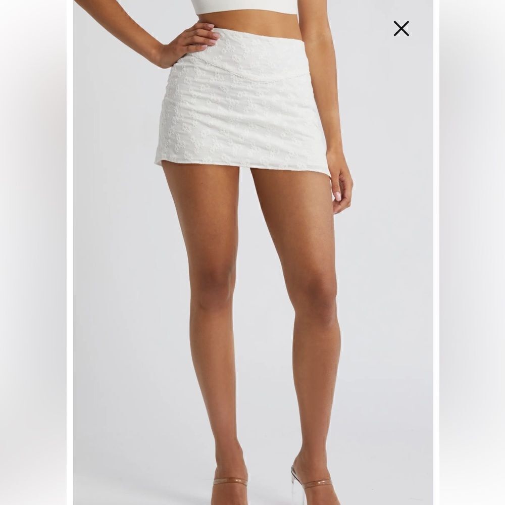 House of CB Mistress Rocks NWT Cotton Broderie ALine Mini skirt size XS in white